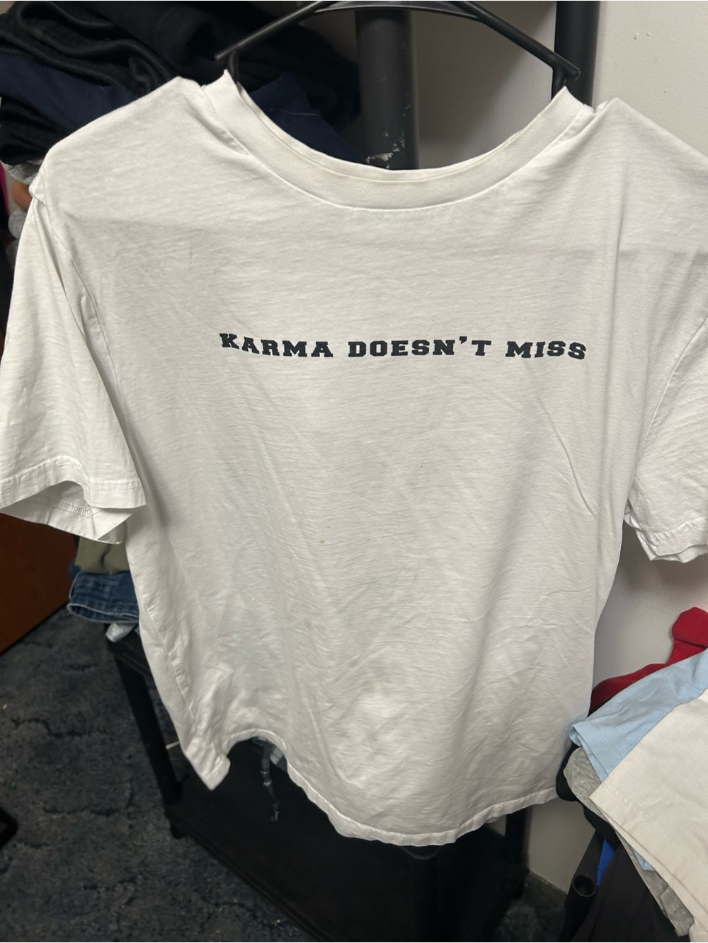 Karma Doesn't Miss Graphic Tee - White